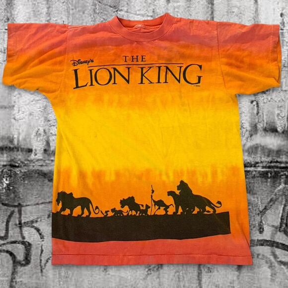 Vintage Disney The Lion King Sunset Tie-Dye T-Shirt – Single Stitch - Size Small - Picture 1 of 7